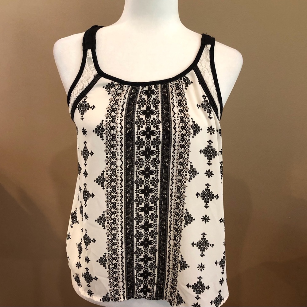 Taylor & Sage Black and White Cami, Size S
